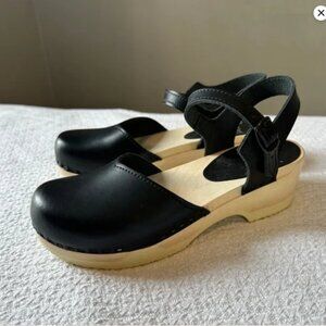 Sven Mary Jane Sandal Clog Black 38 NEW 7.5 8 Closed Toe